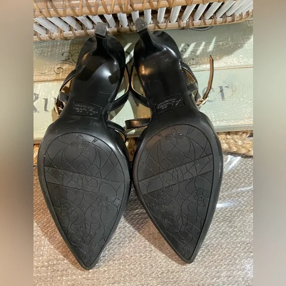 Abella Black Women's Slingback Heels - Picture 4 of 12